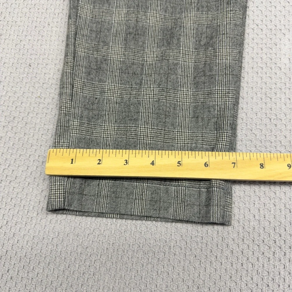 Banana Republic Pants Mens 36x32 Plaid Monochrome Slim Taper Cotton Blend Preppy